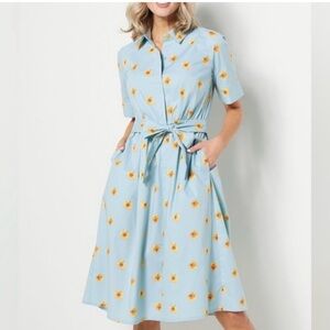 Jason Wu Floral Cotton Blend Shirt Dress